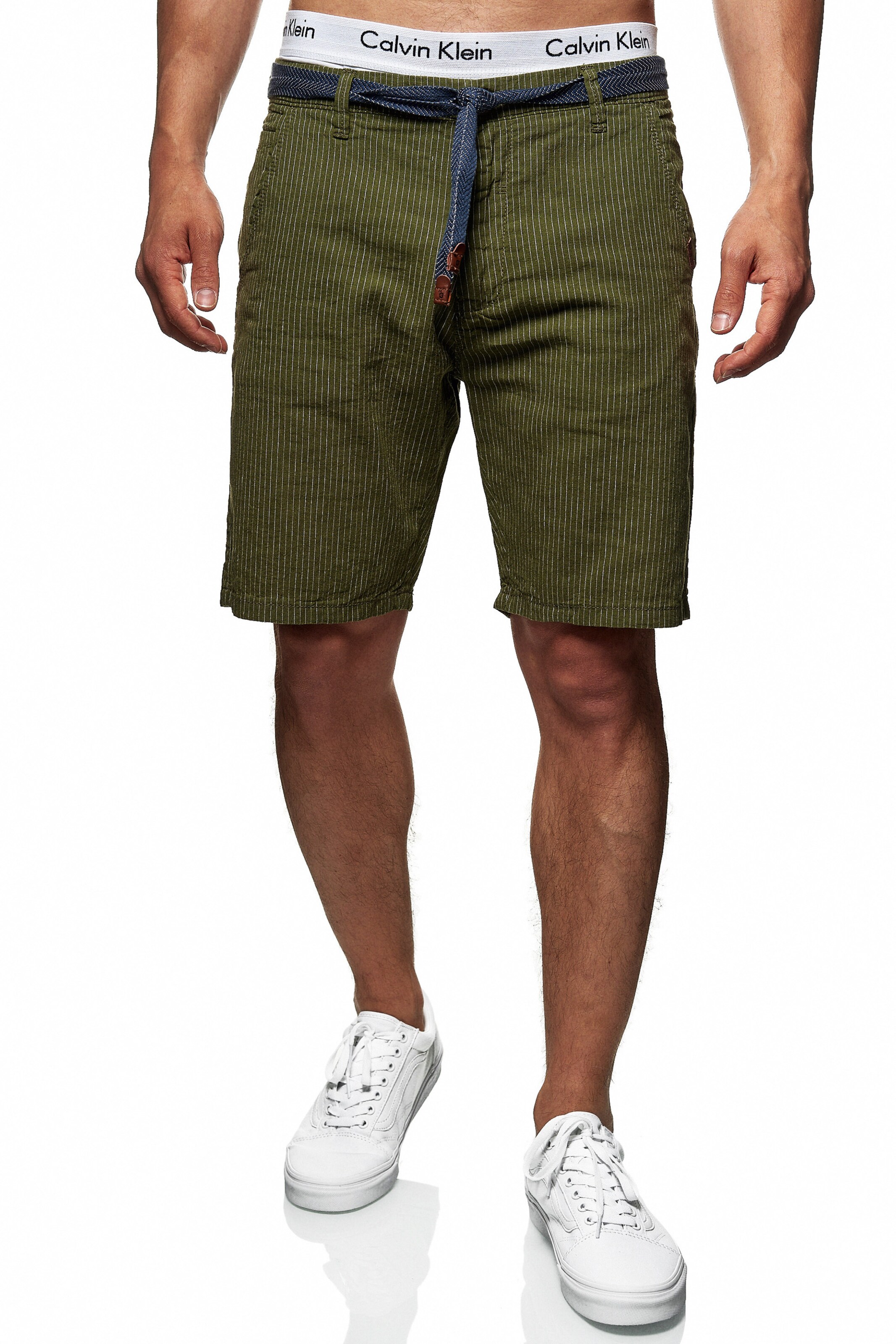 INDICODE JEANS Regular Chino trousers in Green: front