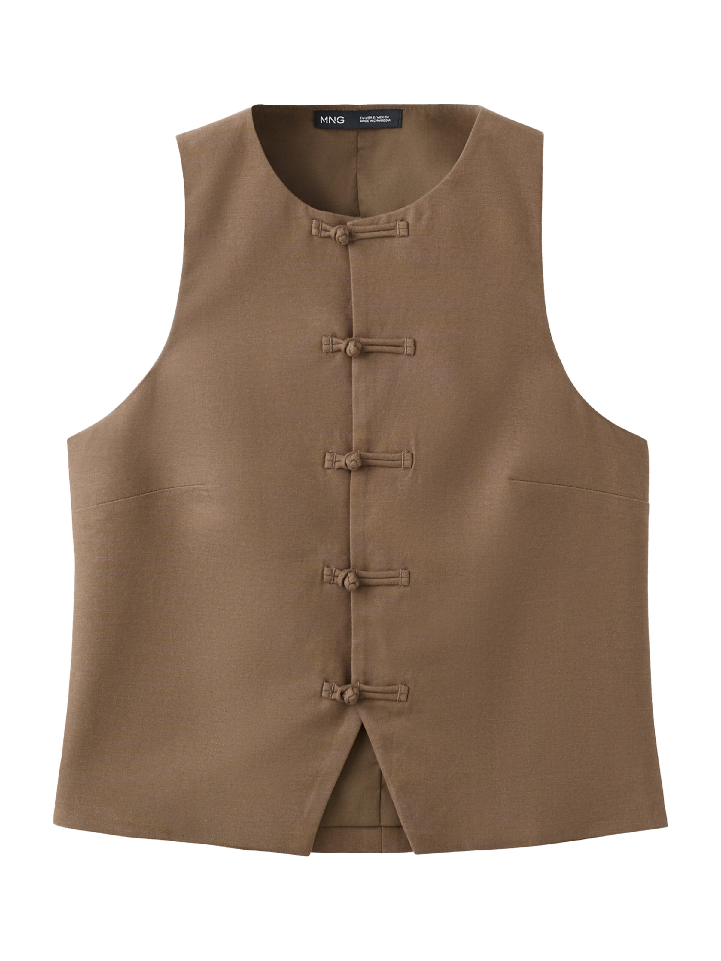 MANGO Weste 'LAGUNA' in Braun: Vorderseite