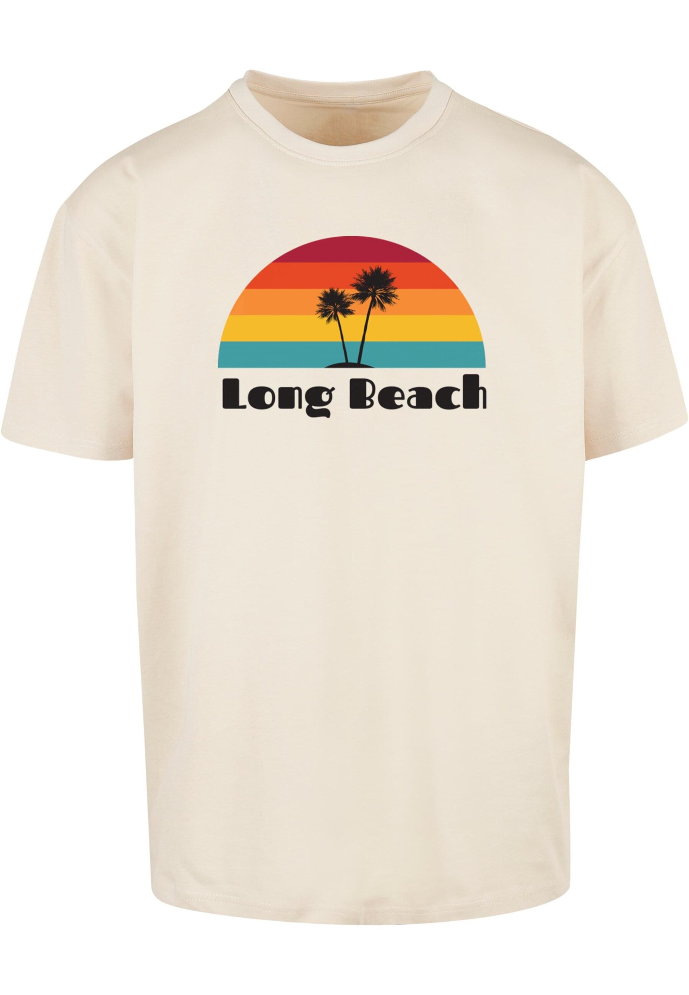 T-Shirt 'Long Beach' Merchcode en beige : devant