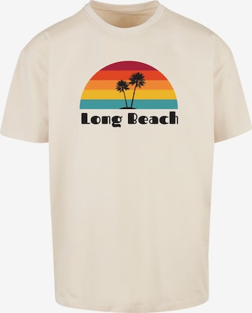 Merchcode Shirt 'Long Beach' in Beige: voorkant