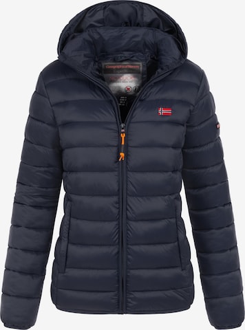 GEOGRAPHICAL NORWAY Winterjacke 'Damen Herbst Winter Jacke Steppjacke Outdoor Übergangs leicht Kapuze' in Blau: Vorderseite