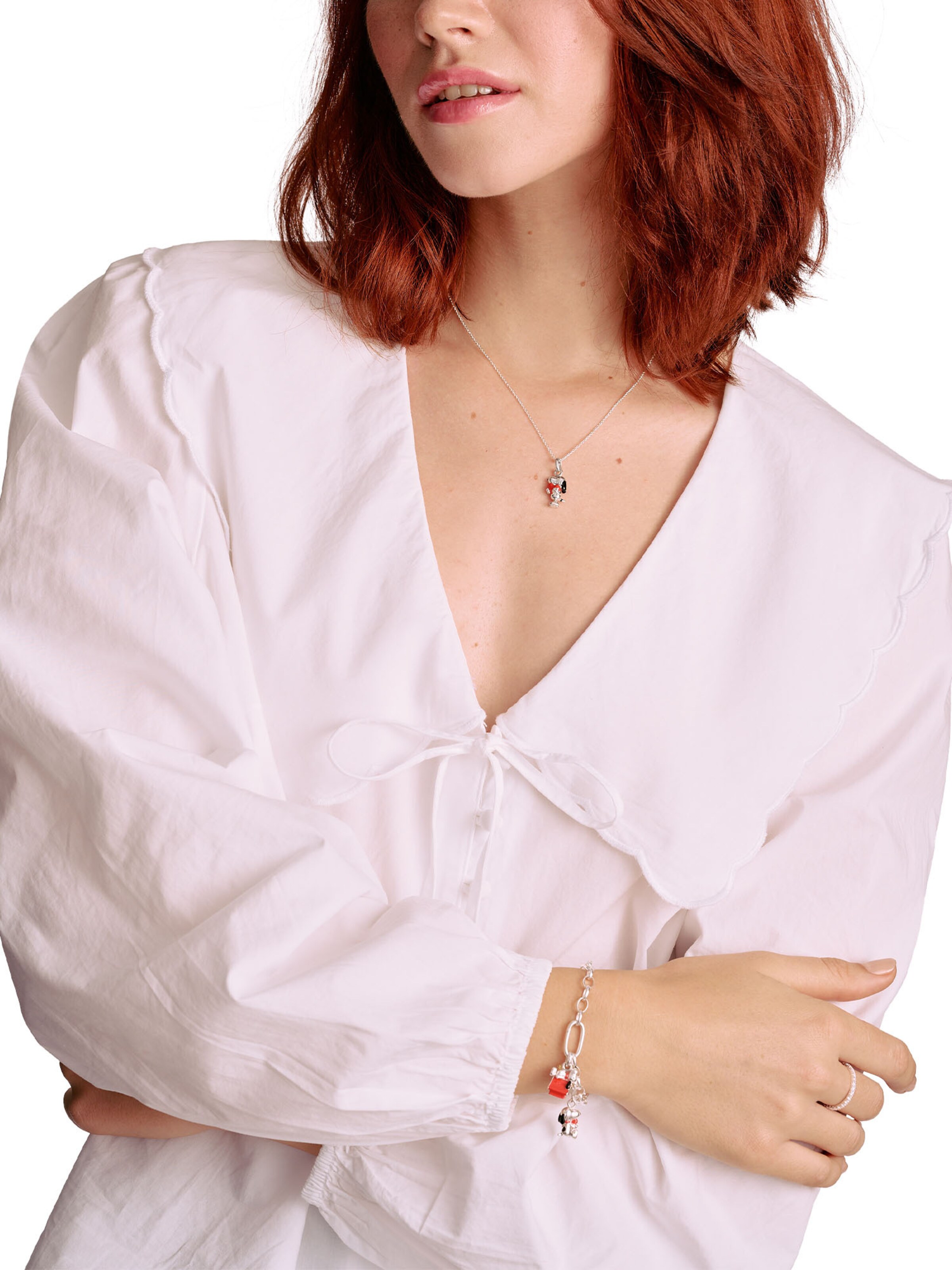 Thomas Sabo Necklace 'Snoopy mit Herz Peanuts' in Silver: front