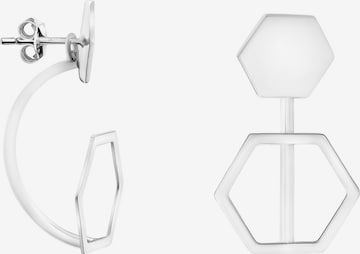 Sofia Milani Earrings 'Hexagon' in Silver: front