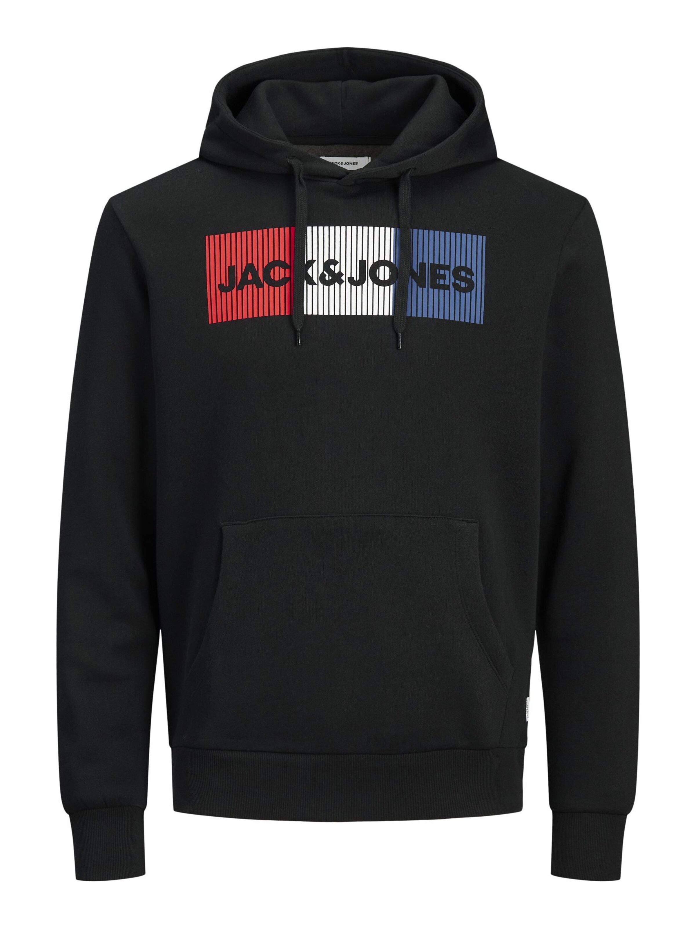JACK & JONESSweater majica 'Corp' - crna boja: prednji dio