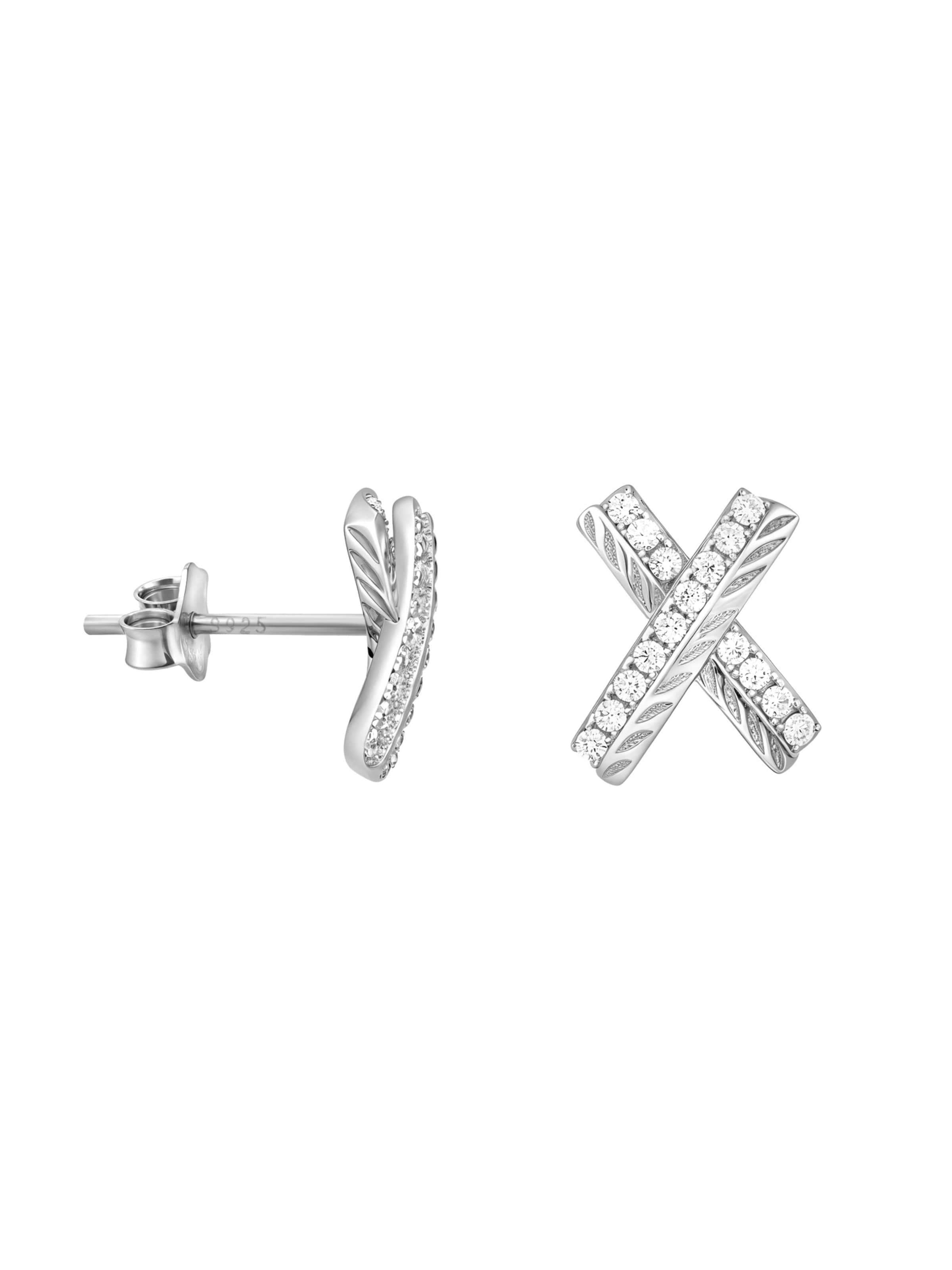 Sofia Milani Earrings 'X' in Silver: front