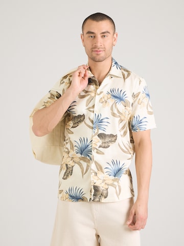 Coupe regular Chemise Lindbergh en beige : devant