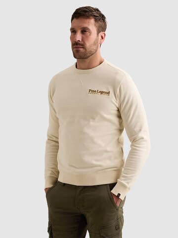 PME Legend Collegepaita 'Sweatshirt in peached fleece with artwork' värissä beige: etupuoli