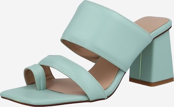 GOLD T-bar sandals in Green: front