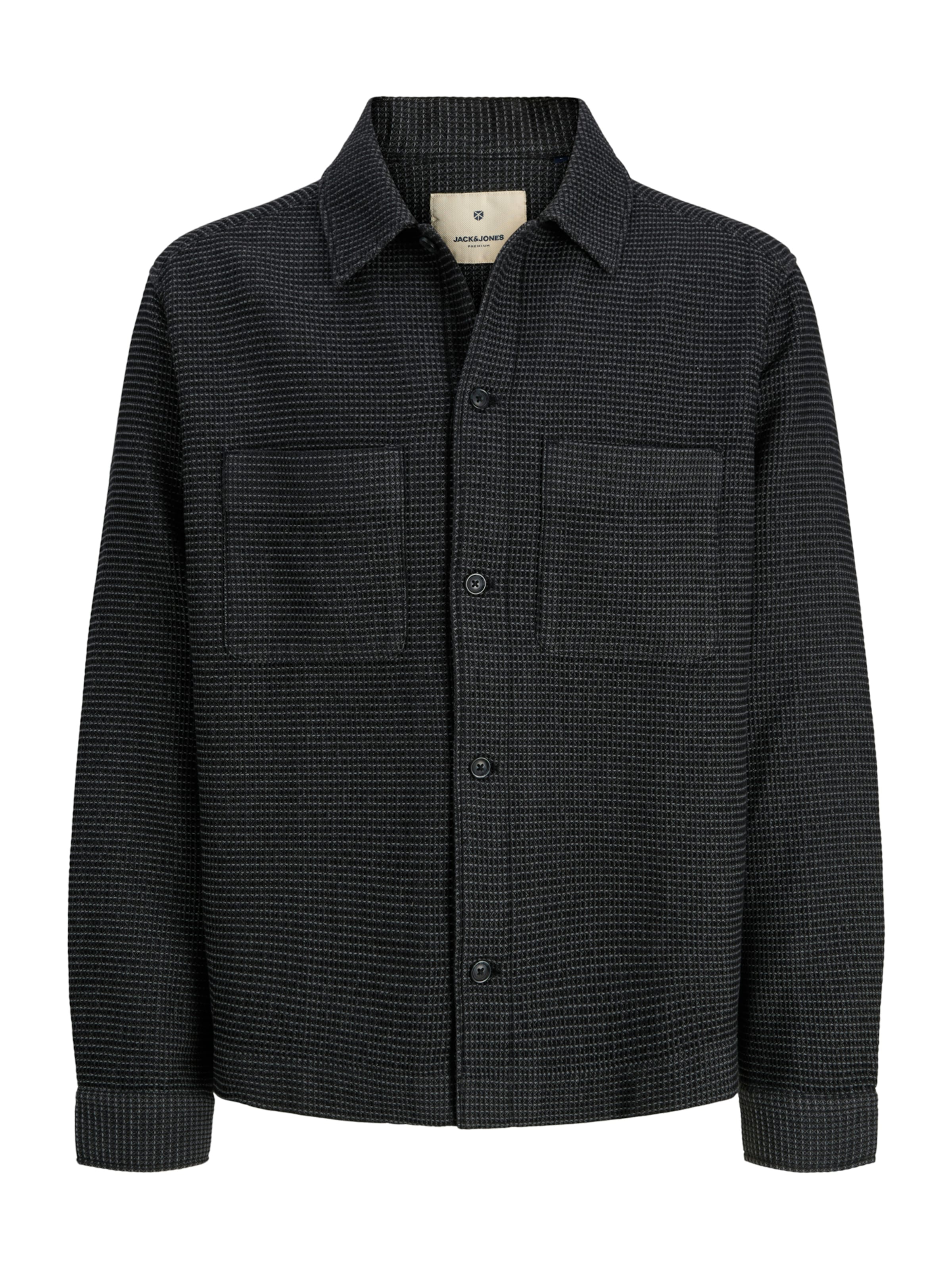 JACK & JONES Классический крой Рубашка в Черный: спереди