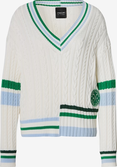 Marc Cain Pulover u nebesko plava / zelena / prljavo bijela, Pregled proizvoda