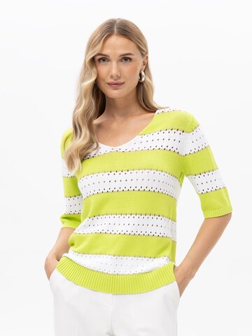 Passioni Sweater 'Strickpullover mit Lochmuster' in Yellow: front