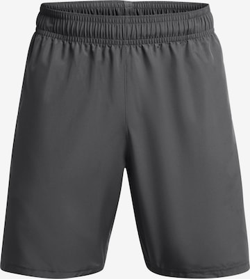 UNDER ARMOUR - regular Pantalón deportivo 'Wordmark' en gris: frente