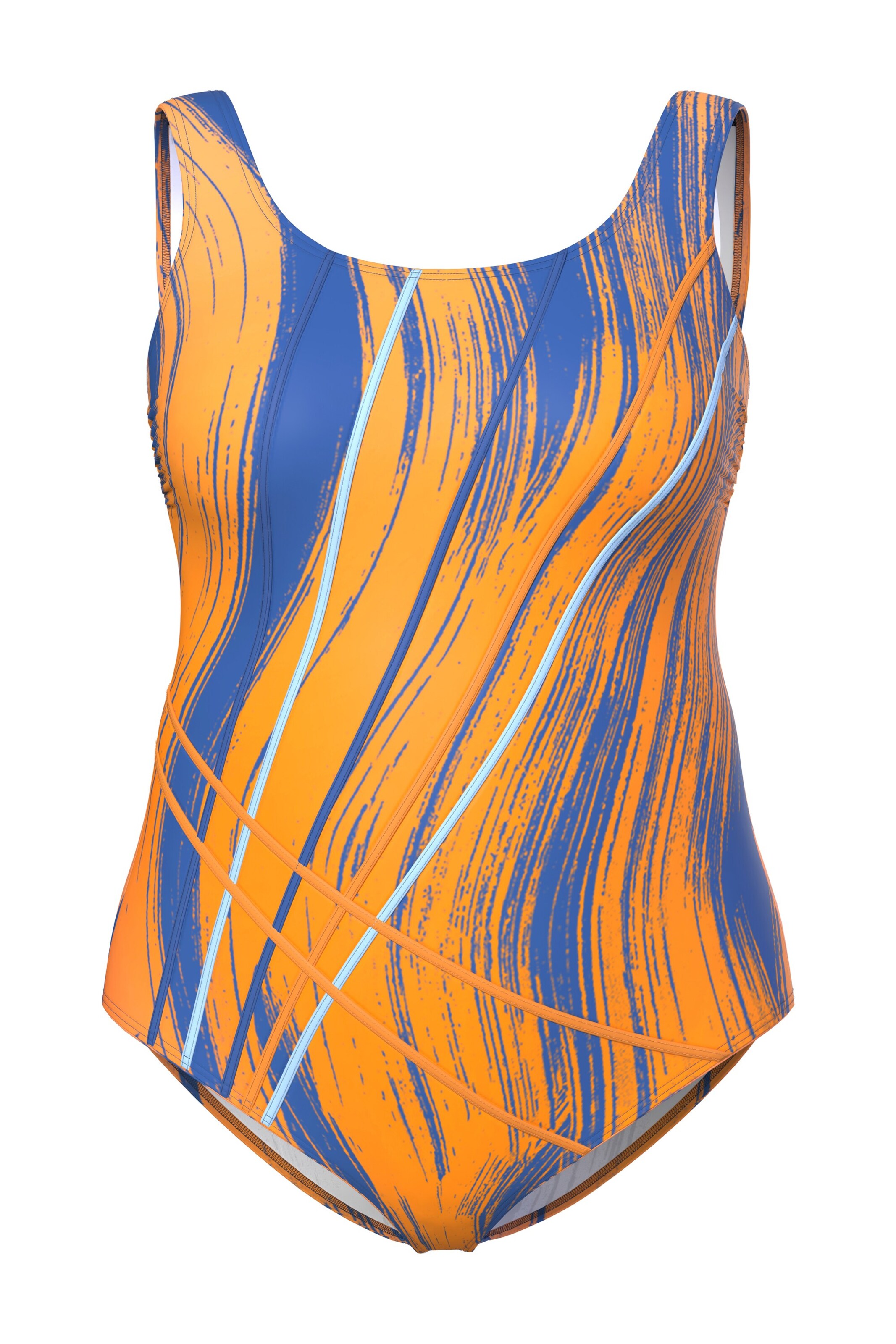 Ulla Popken Bustier Badpak in Oranje: voorkant