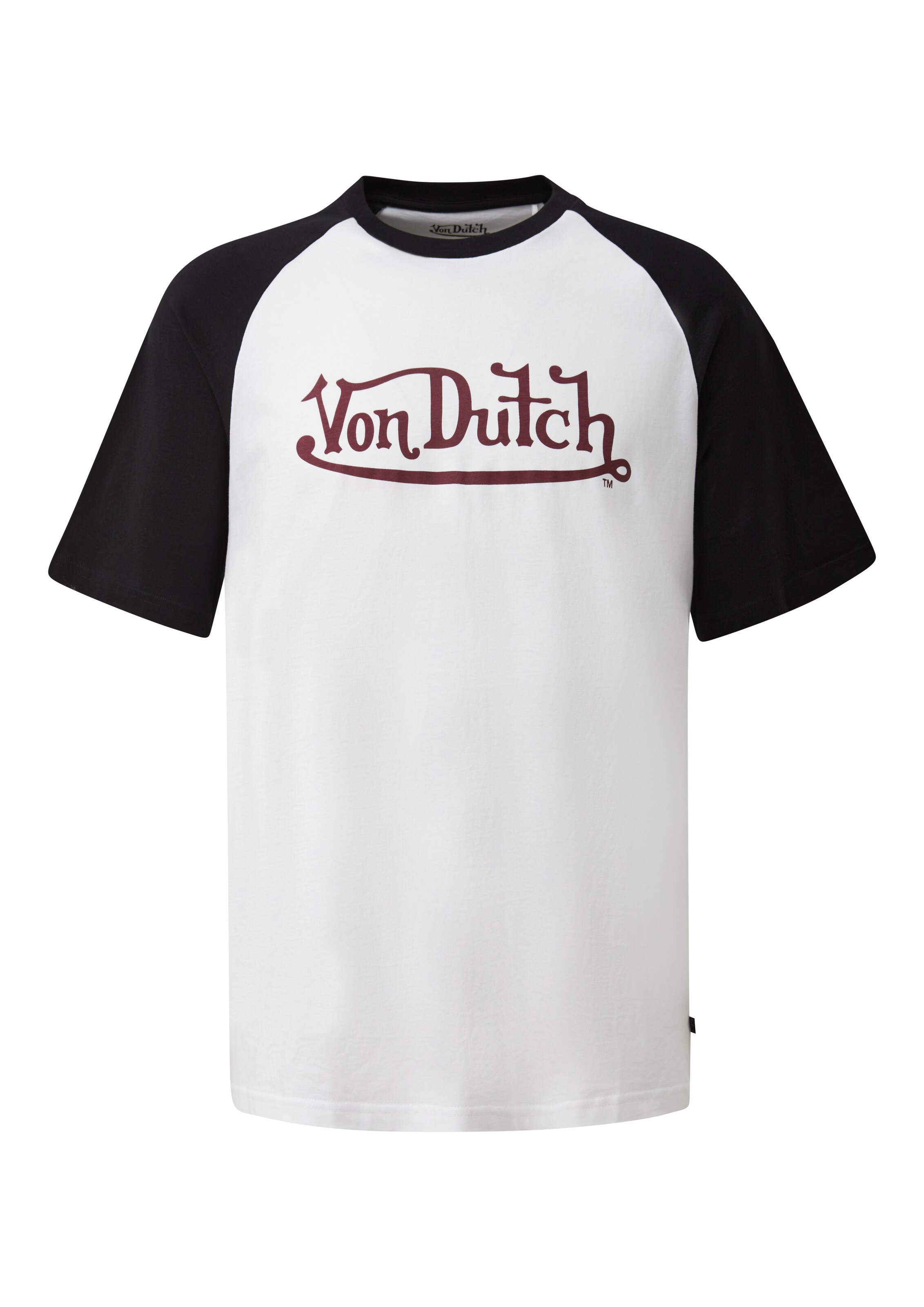 QS Shirt in de kleur Bordeaux / Zwart / Wit, Productweergave