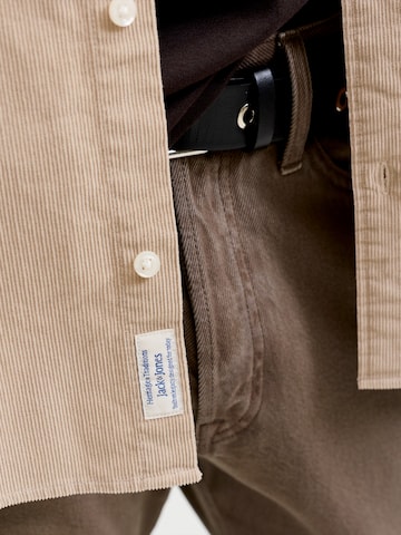 JACK & JONES Tavaline suurus Triiksärk 'JJEFIELD', värv pruun