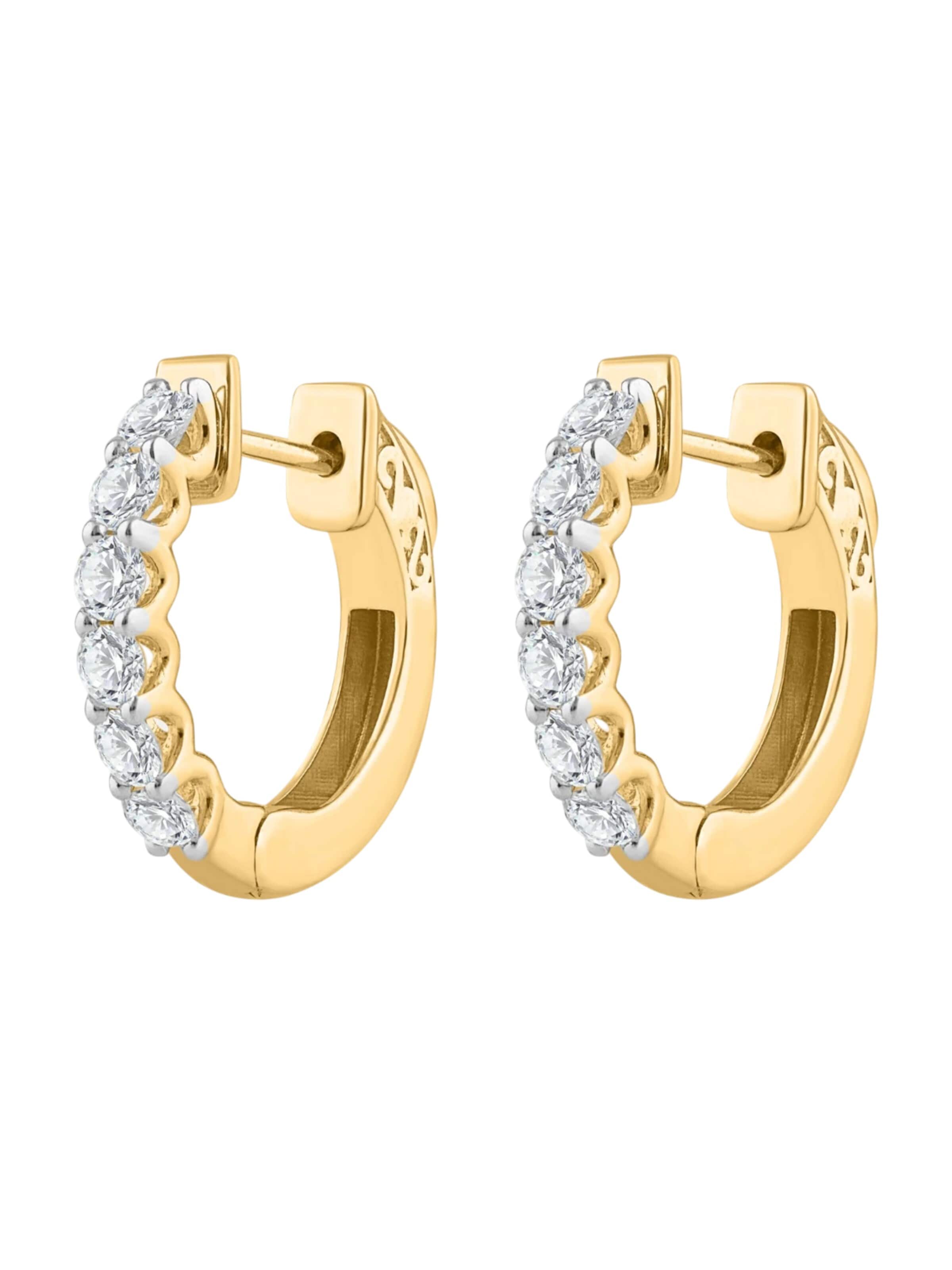 ETHISHER DIAMANTEN - Pendientes 'Ohrringe aus 375 Gelbgold mit Lab Grown Diamant' en amarillo