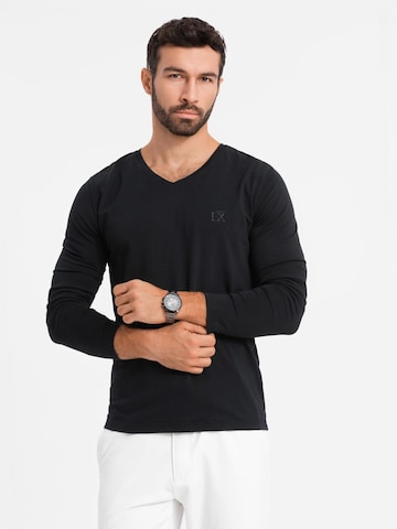 Ombre Shirt in Schwarz: Vorderseite