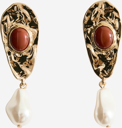 MANGO Korvakoru 'JOSEFA' koossa One Size värissä ruskea / kulta / valkoinen, Tuotenäkymä