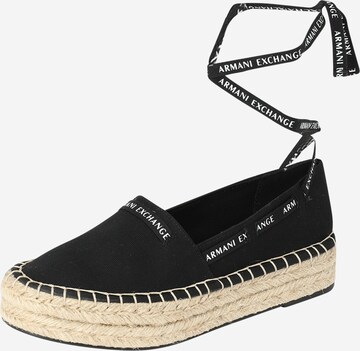 ARMANI EXCHANGE Espadrilky – černá: přední strana