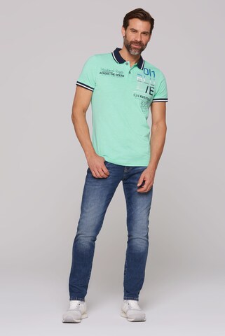 CAMP DAVID Kurzarmpolo mit Sailing Print in Grün