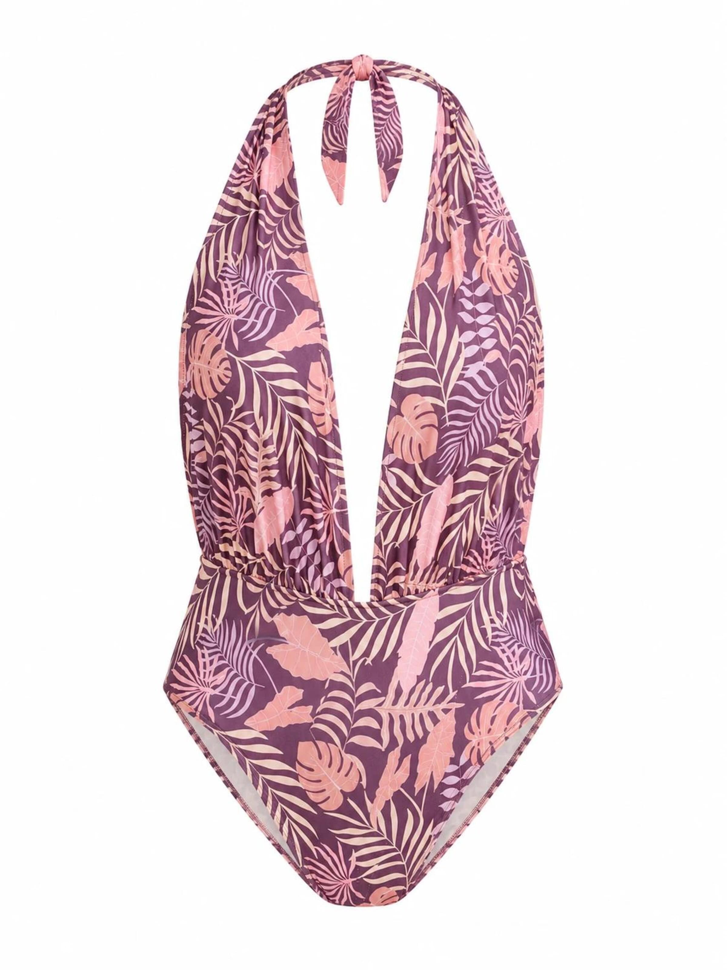 High neck Costume intero 'Susil one-piece swimsuit' di Hobo Sapiens in lilla: frontale
