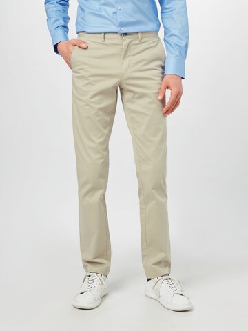 TOMMY HILFIGER - Slimfit Pantalón chino 'DENTON TH FLEX SATIN CHINO GMD' en beige: frente