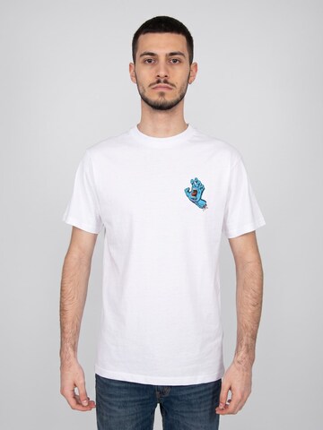 T-Shirt 'Screaming Hand White' Santa Cruz en blanc