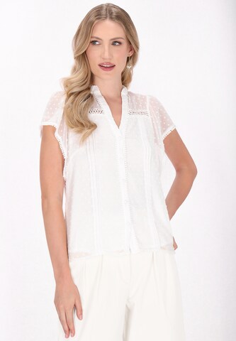 DreiMaster Klassik Blouse in Wit: voorkant