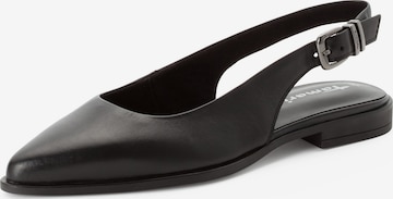 Tamaris Балетки с ремешком в Черный: спереди