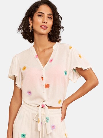 love & roses Bluse in Beige: Vorderseite