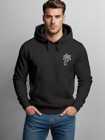 Neverless Sweatshirt 'Palm Lineart Logo' in Black