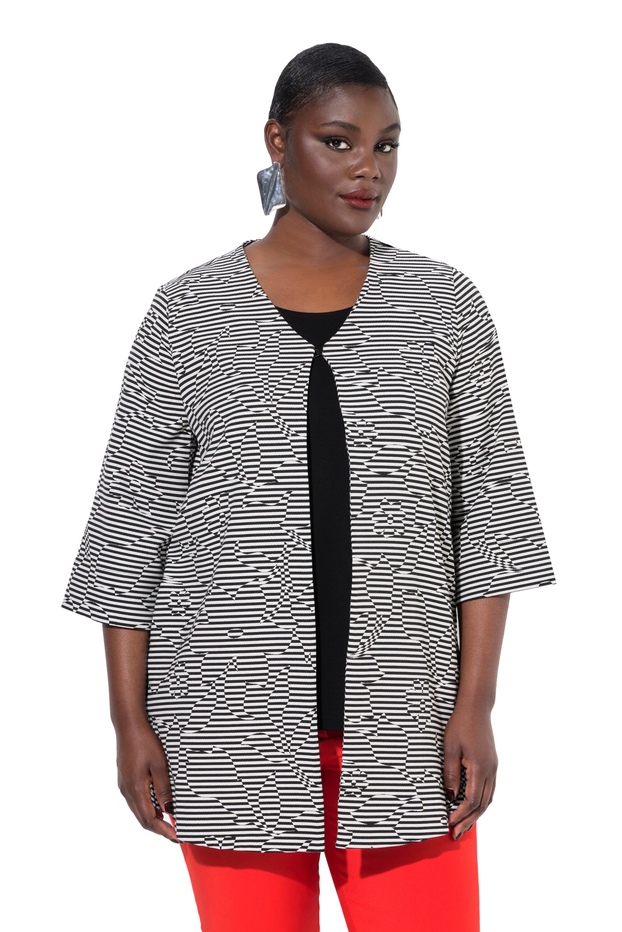 Ulla Popken Tussenjas in Zwart: voorkant