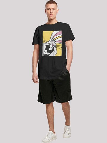 F4NT4STIC Shirt 'Looney Tunes Bugs Bunny Laughing' in Zwart