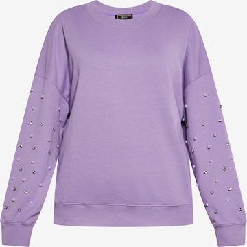 Sweat-shirt faina en violet : devant