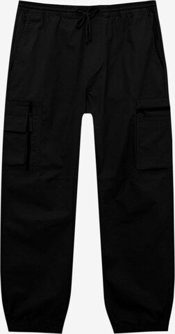 Pull&Bear Cargo trousers in Black: front