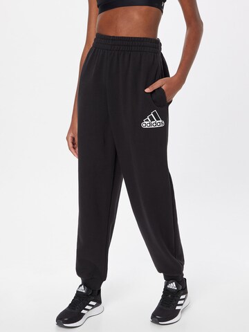 Effilé Pantalon de sport ADIDAS SPORTSWEAR en noir : devant