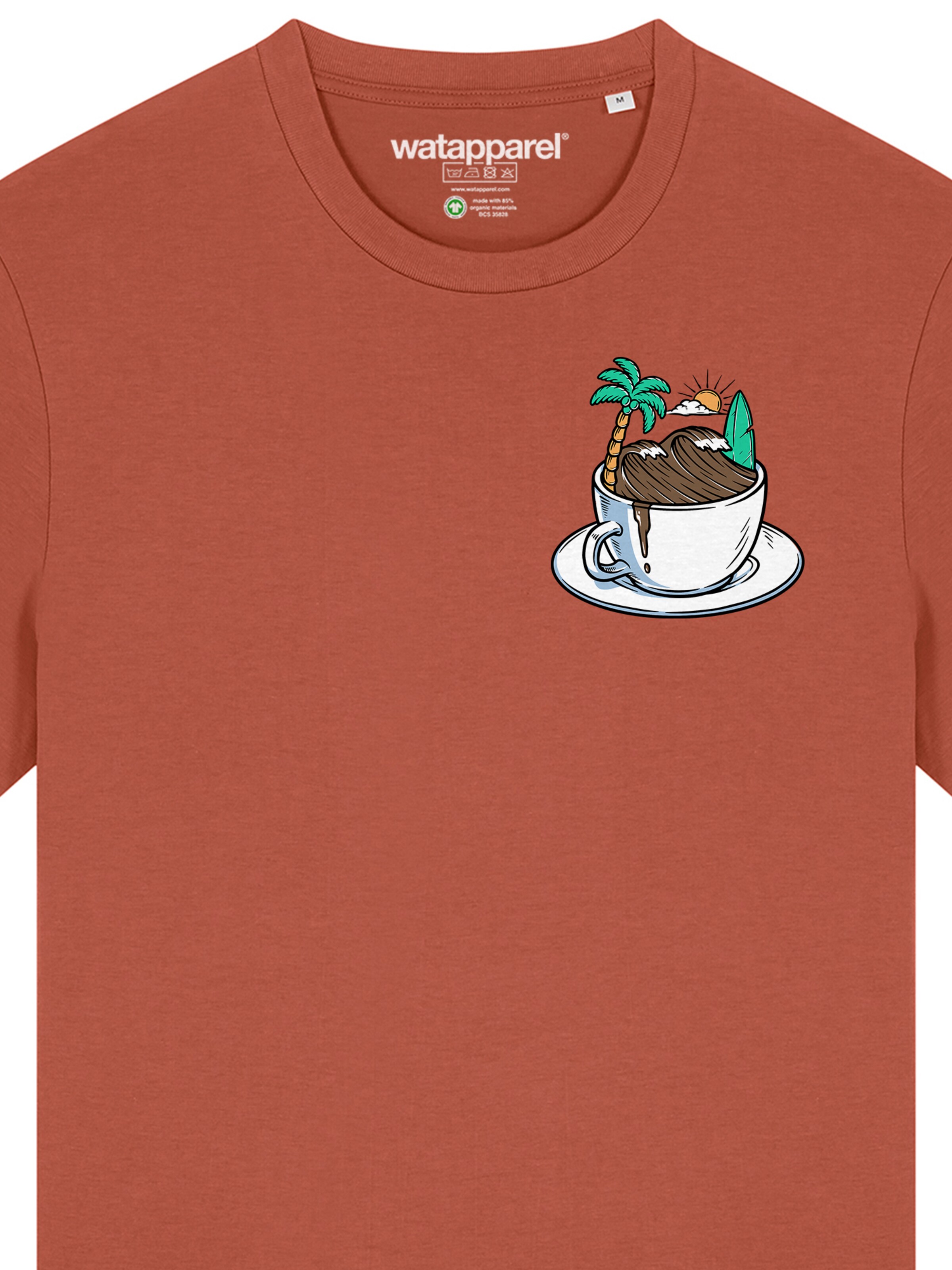 Watapparel Shirt 'Coffee Waves' in Bruin