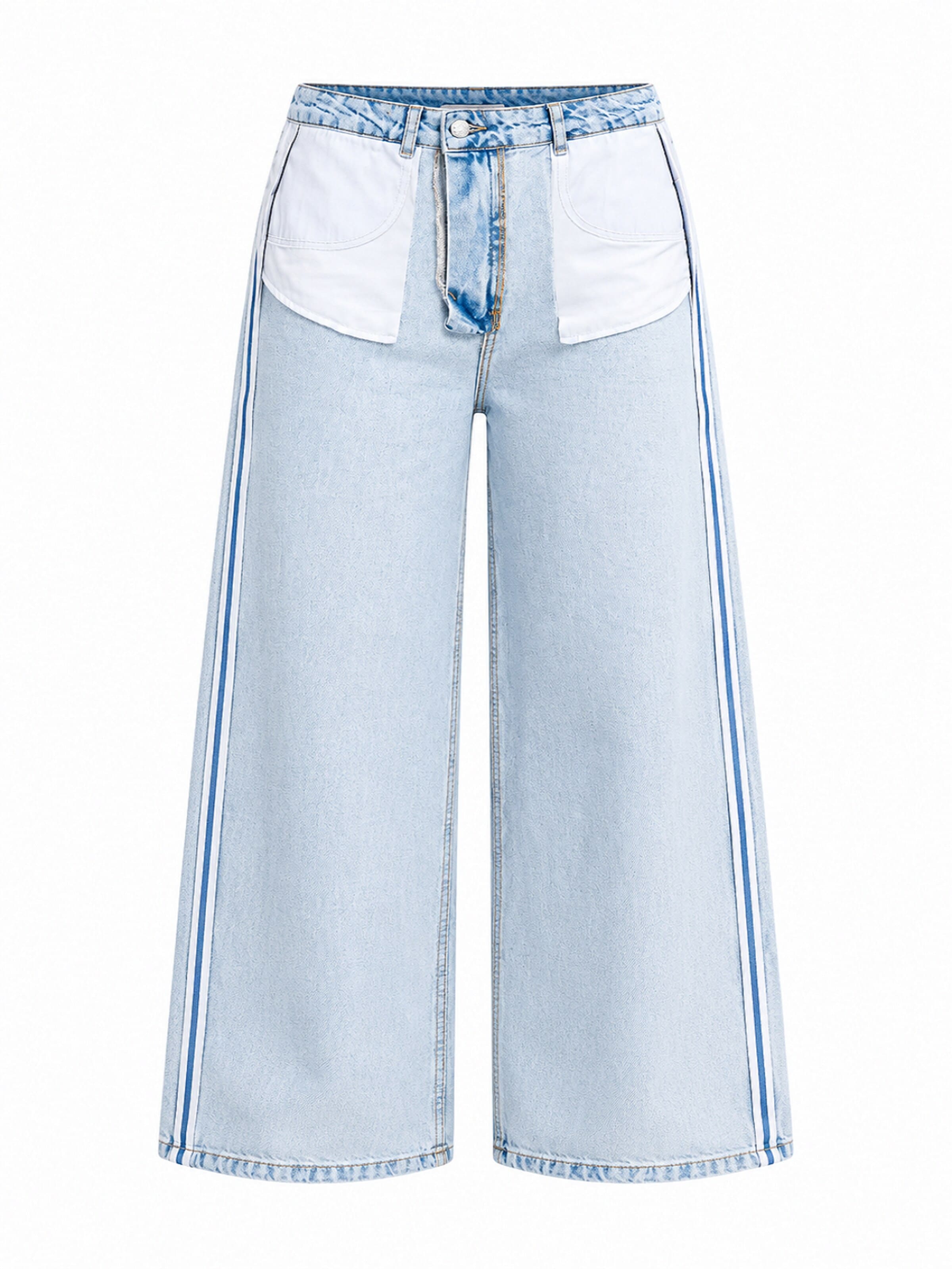 IT'S BASIC Baggy Jeans 'REVERSE BAGGY MID RISE JEANS' in Blue: front