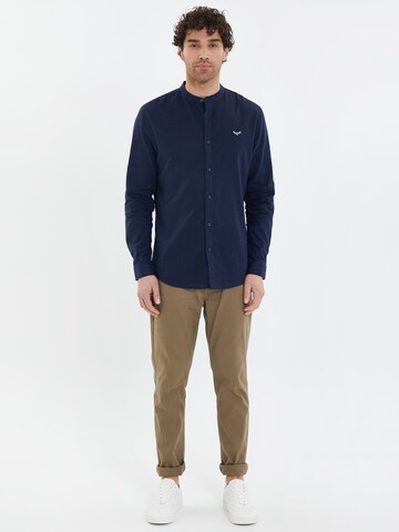 Threadbare Slim fit Button Up Shirt 'Ushuaia' in Blue