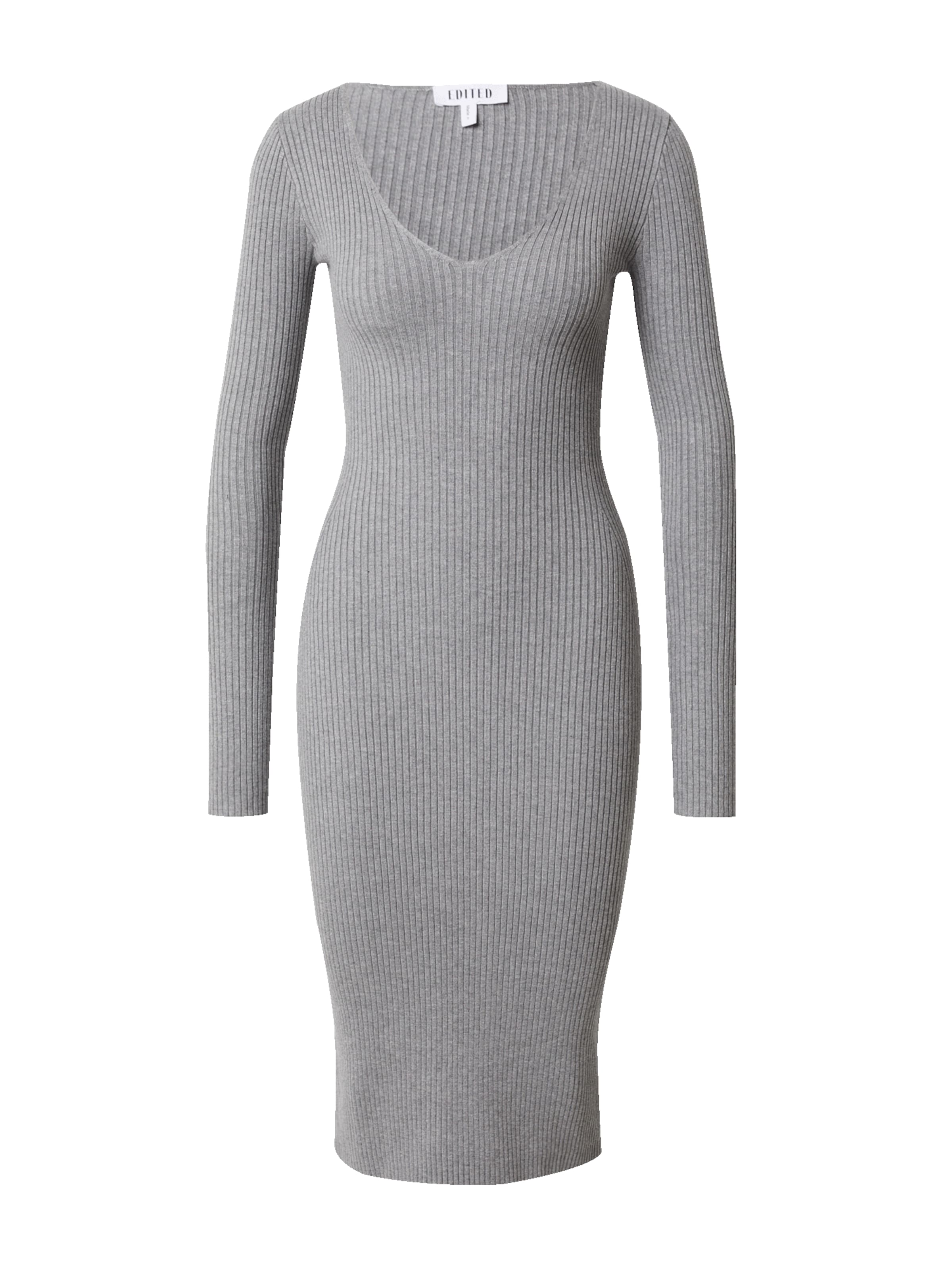 EDITED Šaty 'JUNA' – šedá: přední strana