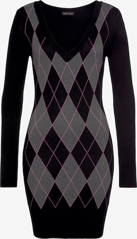 MELROSE Knitted dress in Black: front