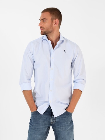 Scalpers Regular fit Button Up Shirt in Blue: front