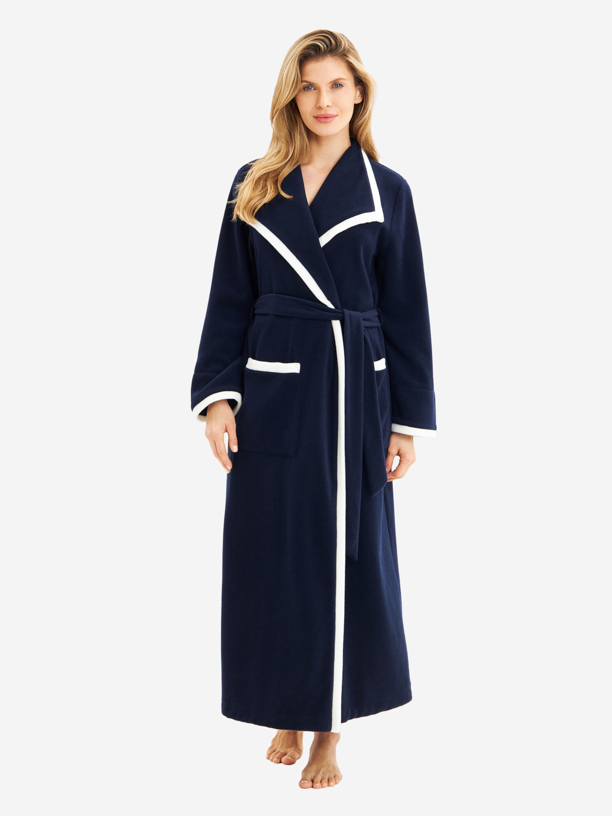 FÉRAUD PARIS Short Bathrobe ' High Class ' in Blue: front