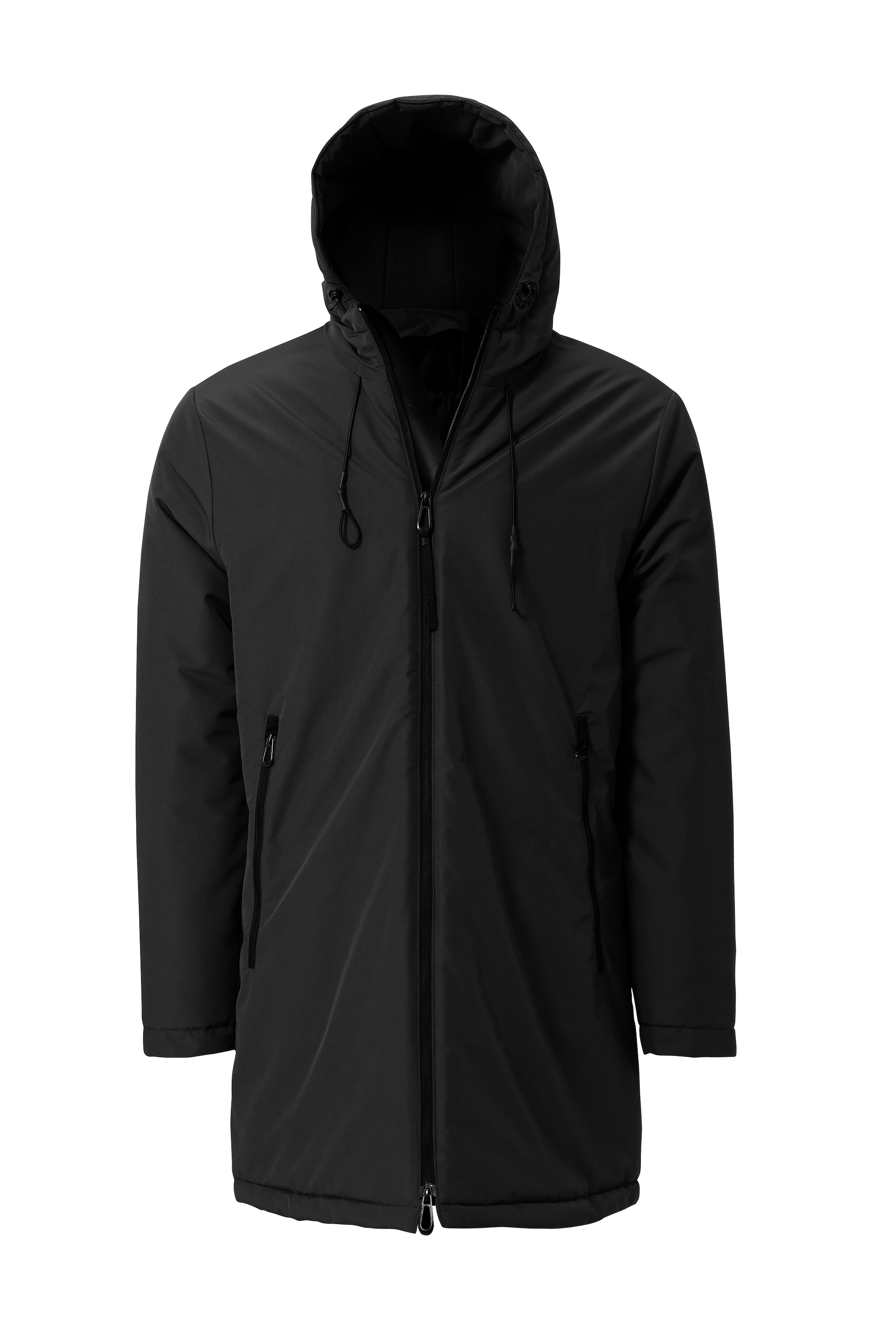 Ron Tomson Winterjacke, Model trägt Größe M in Schwarz: Vorderseite