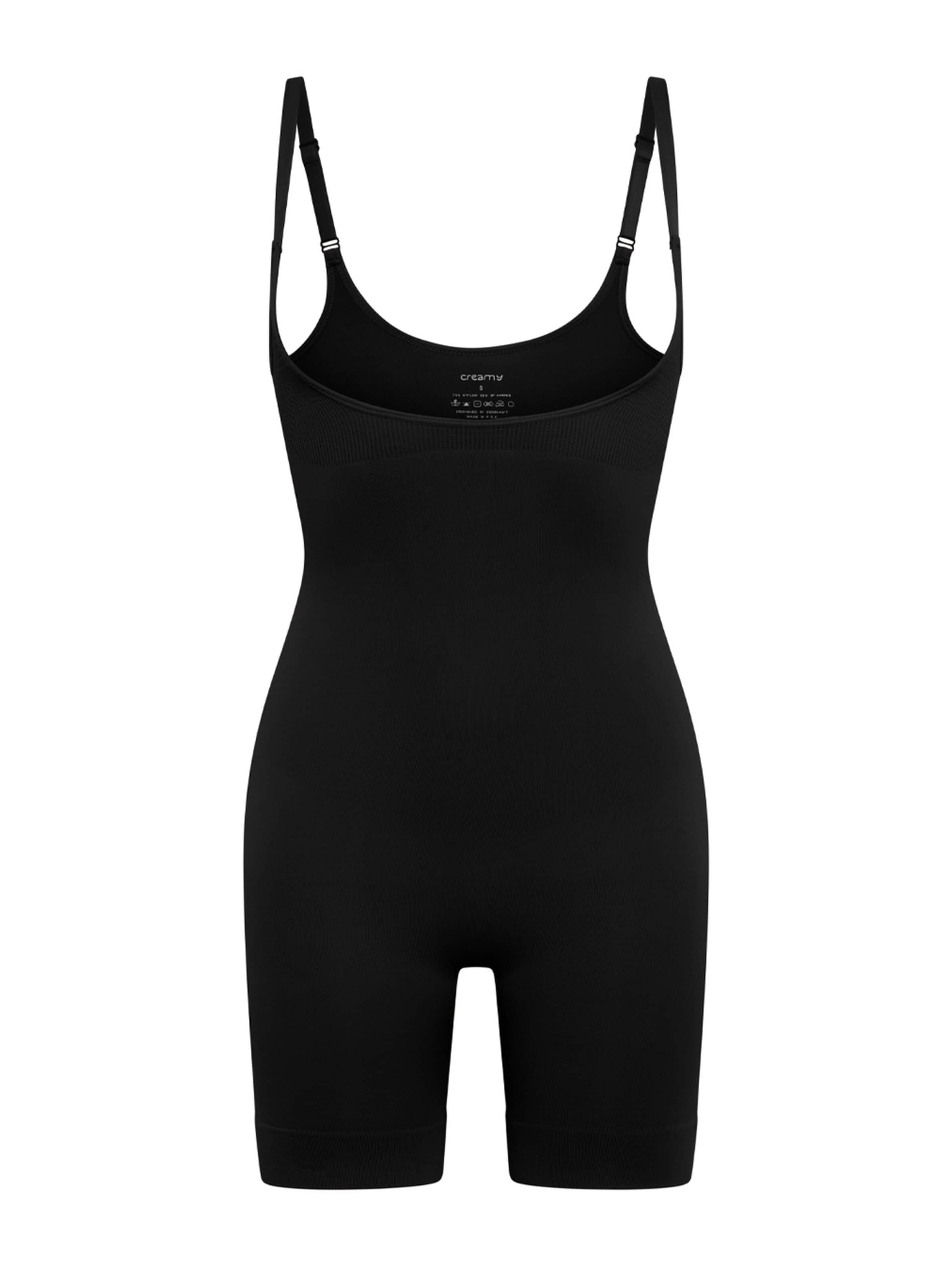 cfab (formerly creamy fabrics) - Body moldeador 'Bodysuit Sculpting Shapewear mit offener Brust' en negro: frente