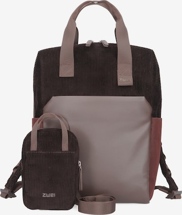 ZWEI Backpack 'LOU LUR130' in Brown: front