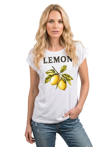 MAKAYA Shirt 'Lemon' in White: front
