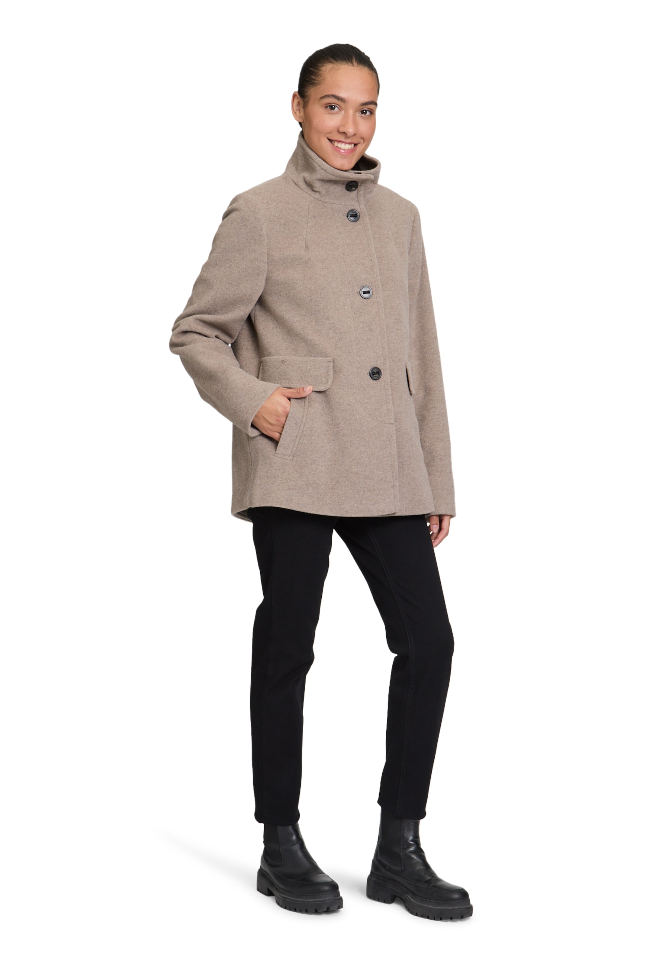 GIL BRET Between-Seasons Coat in Beige: front