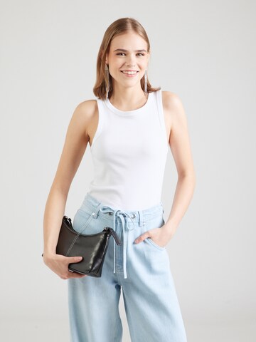 Top 'PCMAY' di PIECES in bianco: frontale