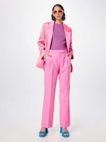 Designers Remix Regular Pleat-Front Pants 'Nottingham' in Pink